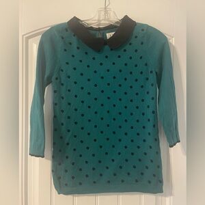 Elle XS polka dot Peter Pan collar sweater